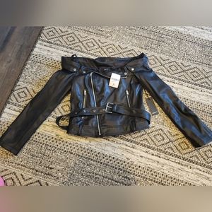 Forever 21 cropped leather jacket.